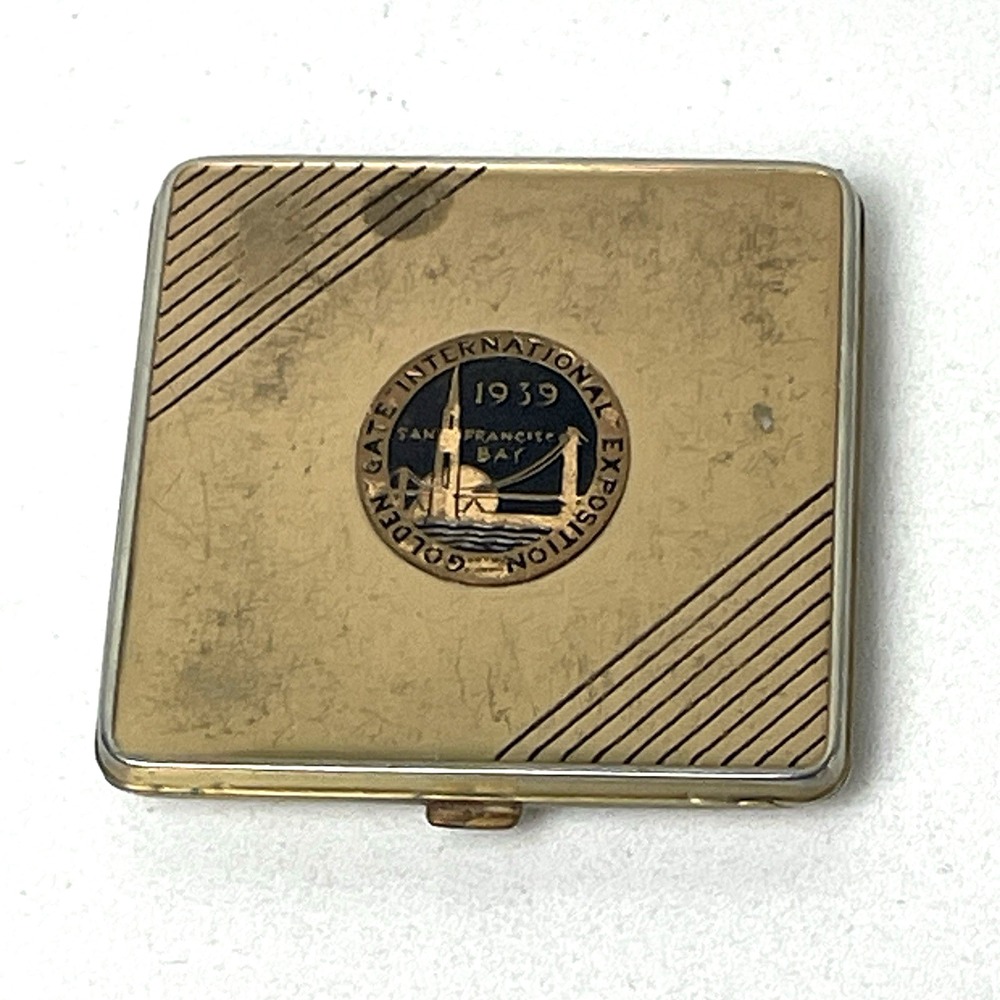 1939 Golden Gate Expo Elgin American Compact World's Fair Art Deco Souvenir